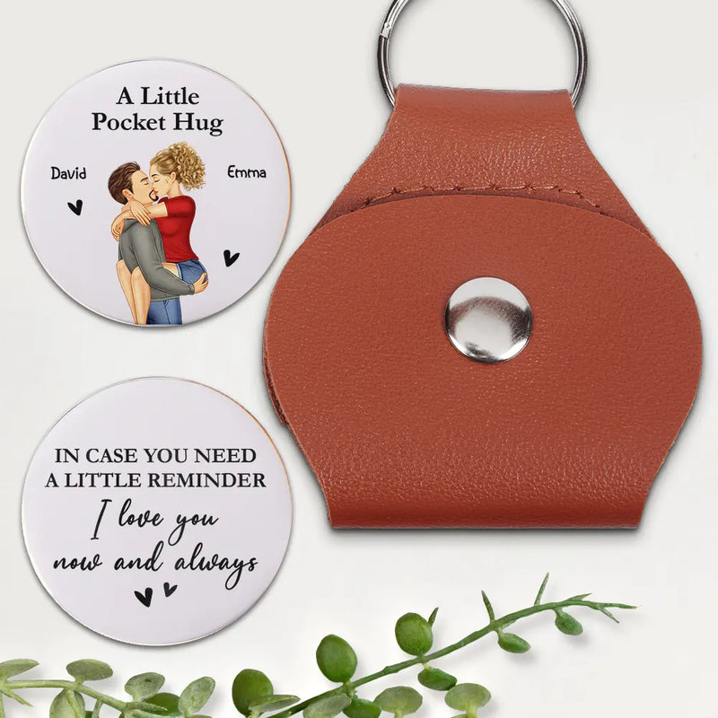 Gift For Couples,Gift For Women,Gift For Men,Gift For Husband,Gift For Wife,Gift For Boyfriend,Gift For Girlfriend,Love,Top Market - Couple I Love You Now And Always - Personalized Leather Pocket Hug