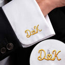 Gift For Men,Romantic,Gift For Yourself,Wedding,Custom Letter-Couple Initials Sign Name - Personalized Cufflinks