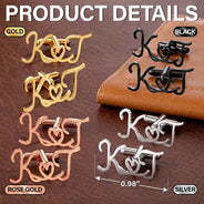Gift For Men,Romantic,Gift For Yourself,Wedding,Custom Letter-Couple Initials Sign Name - Personalized Cufflinks