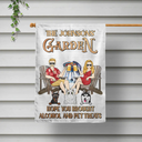 Gift For Couples,Gift For Husband,Gift For Boyfriend,Gift For Wife,Gift For Girlfriend,Pet Couple,Poolside,Happy - Couple Pool & Patio Bar Hope You Brought Alcohol & Dog Treats - Personalized Flag
