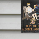 Gift For Couples,Gift For Husband,Gift For Boyfriend,Gift For Wife,Gift For Girlfriend,Pet Couple,Poolside,Happy - Couple Pool & Patio Bar Hope You Brought Alcohol & Dog Treats - Personalized Flag