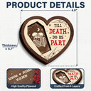 Gift For Couples,Love - Couple Romance Till Death Do Us Part - Personalized 2-Layered Wooden Ring Dish