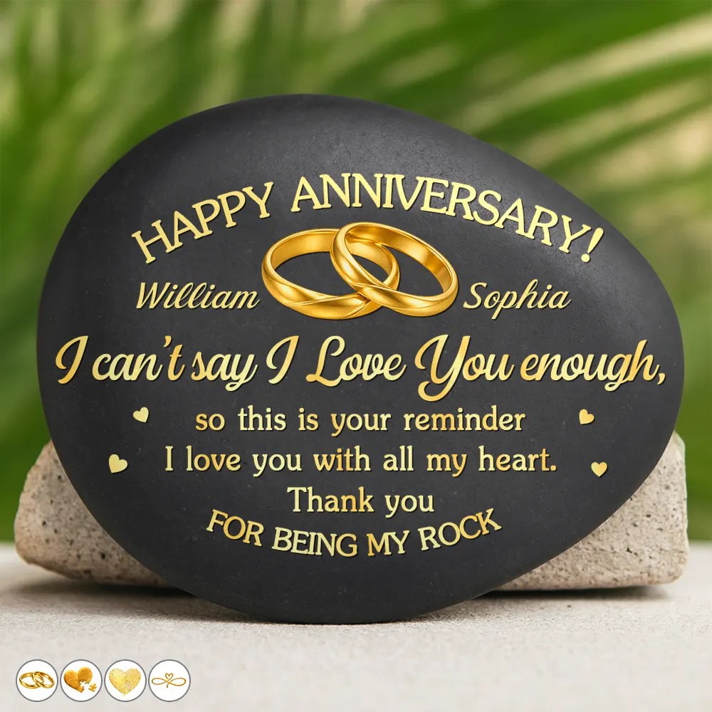 Couple Thank You For Being My Rock - Personalized Printed Rock