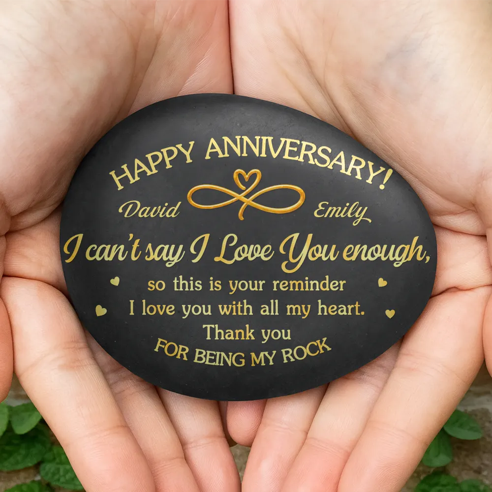 Anniversary,Gift For Couples,Top Market,Romantic,Icon - Couple Thank You For Being My Rock - Personalized Printed Rock