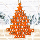 Christmas,Travel,Gift For Couples,Happy - Couple Travel Goal Adventures Of The Year - Personalized Custom Shaped Wooden Ornament