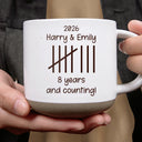 Top Market,Wedding Anniversary,Romantic,Gift For Couples,Icon - Couple Wedding Anniversary Gift Tally Mark - Personalized Pottery Mug