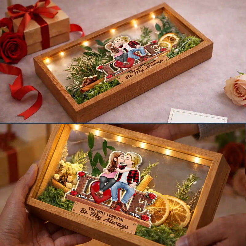 Love,Old Couples,Gift For Husband,Gift For Wife,Gift For Boyfriend,Gift For Girlfriend,Gift For Couples - Couple You & Me We Got This - Personalized Flower Light Box