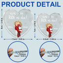 Christmas,Gift For Couples,Gift For Husband,Gift For Wife,Gift For Boyfriend,Gift For Girlfriend,Happy - Couple You're My Ride Or Die - Personalized Heart Shaped Glass Ornament