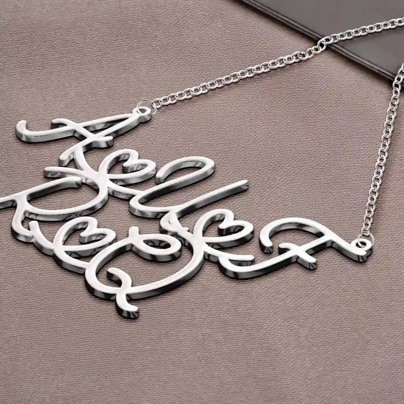 Gift For Couples,Love,Gift For Bestie - Couples Best Friends Initials Sign Name - Personalized Letter Necklace