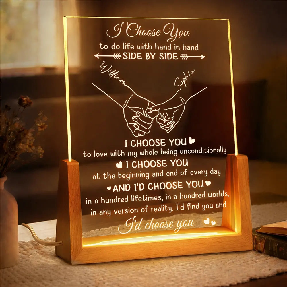 Couples I Choose You - Personalized Night Light