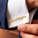 Gift For Men,Romantic,Gift For Yourself,Wedding,Custom Text - Couples Initials Heart Sign Name - Personalized Cufflinks