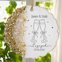 Romantic,Gift For Couples,Wedding,Icon - Couples Married Engaged - Personalized Resin Ornament