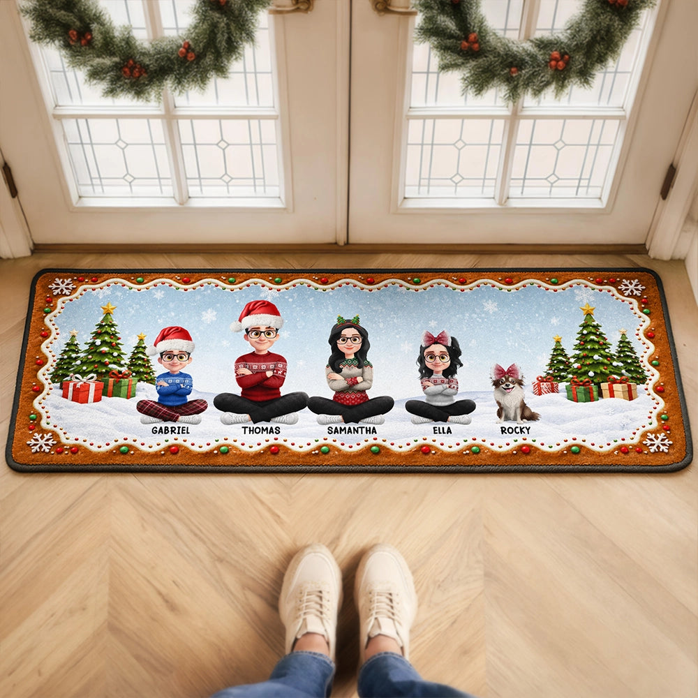 Cozy Family Christmas Gathering - Personalized Runner Rug