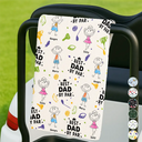 Gift For Father,Gift For Grandpa,Funny,Dad's Hobby,Grandpa's Hobby,Golf,Non-Eng,Icon - Crayon Kids Doodle Child Drawing Best Dad Grandad By Par - Personalized Golf Towel