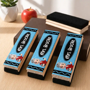 Back To School,Teacher,Proud,Vector - Crayon Name Teacher Glitter Effect - Personalized Whiteboard Eraser & Marker Set