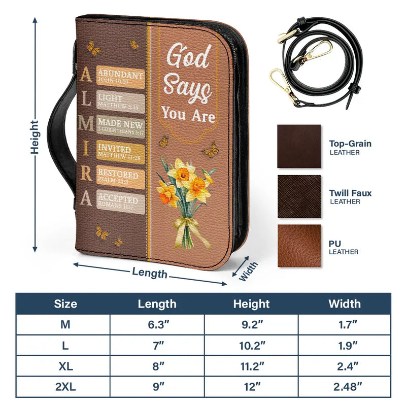 Created With A Purpose Birth Month Flower - Personalized Bible Cover