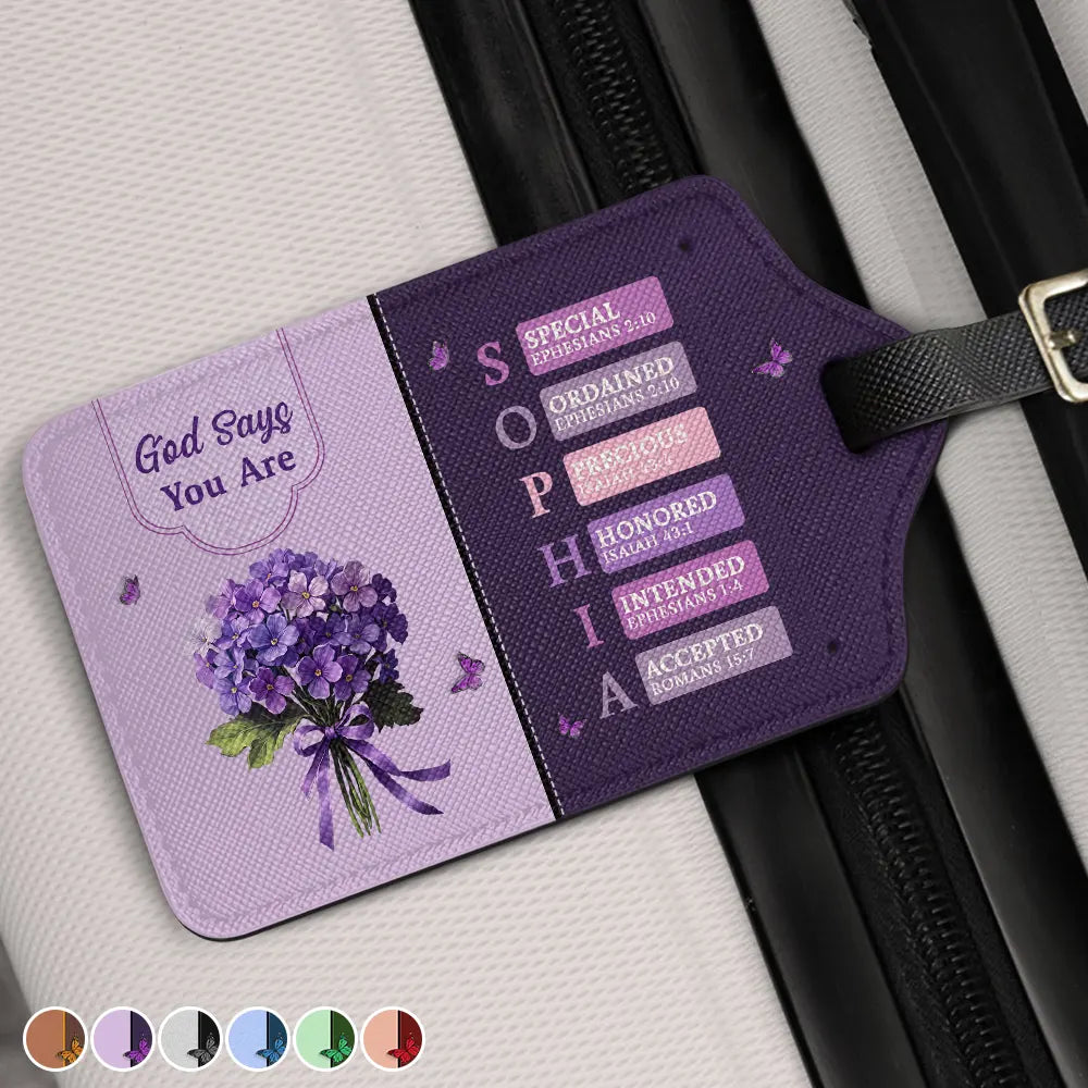 Created With A Purpose Birth Month Flower - Personalized Luggage Tag