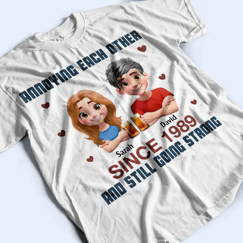 Gift For Couples,Love,Gift For Husband,Gift For Wife,Gift For Boyfriend,Gift For Girlfriend - Cross Arms Couple Annoying Each Other - Personalized T Shirt