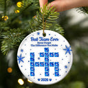 Grateful,Gift For Colleagues,Christmas,Crossword - Crossword 3D Inflated Effect Best Team Ever Never Forget The Difference You Make - Personalized Circle Ceramic Ornament