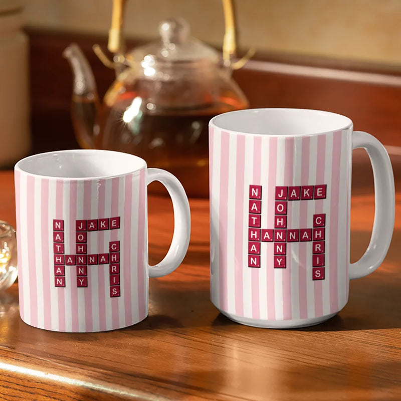 Gift For Grandpa,Gift For Grandma,Gift For Mother,Gift For Father - Crossword Best Dad Mom Grandpa Grandma Ever - Personalized White Edge-to-Edge Mug