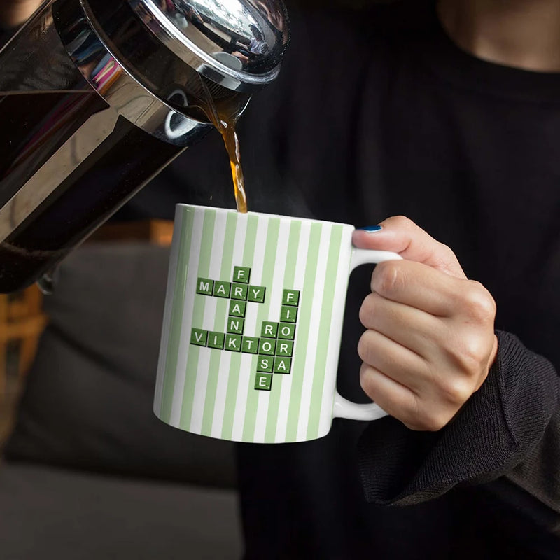 Gift For Grandpa,Gift For Grandma,Gift For Mother,Gift For Father - Crossword Best Dad Mom Grandpa Grandma Ever - Personalized White Edge-to-Edge Mug