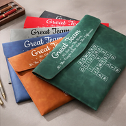 Back To School, Officer, Sentimental, Crossword - Crossword Best Team Ever Scrabble - Personalized Leather Sleeve