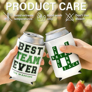Gifts For Colleagues, Gift For Bestie, Happy - Crossword Best Team Ever Scrabble Name - Personalized Can Cooler Sleeve