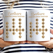 Gift For Sibling,Cozy,Crossword - Crossword Brothers & Sisters Forever Linked Together - Personalized Mug
