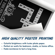 Family,Happy - Crossword Family Art - Personalized Poster