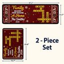 Sentimental,Christmas,Family,Crossword - Crossword Family Makes This House A Home Faux Chenille Effect - Personalized Runner Rug