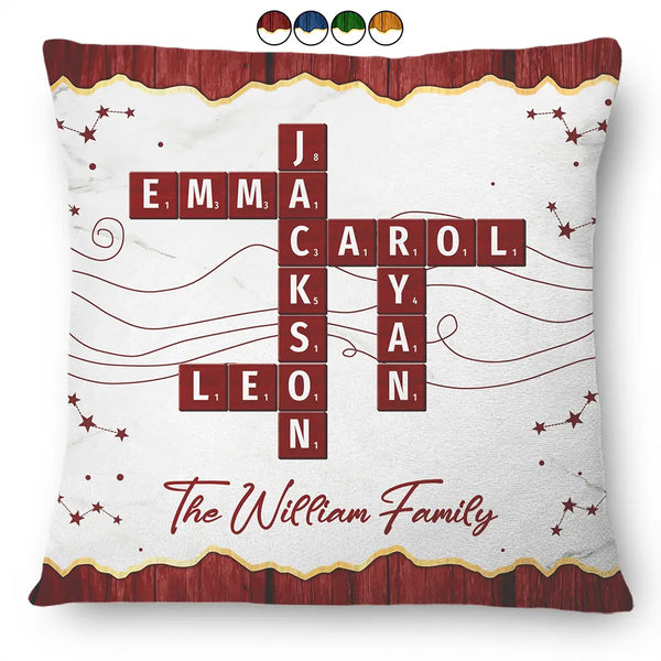 Family,Christmas,Love,Gift For Sibling - Crossword Family Name - Personalized Pillow