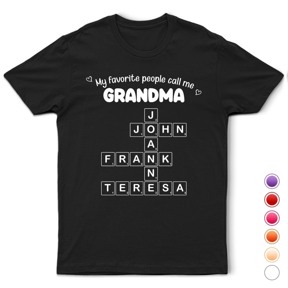 Crossword My Favorite People Call Me - Personalized T Shirt