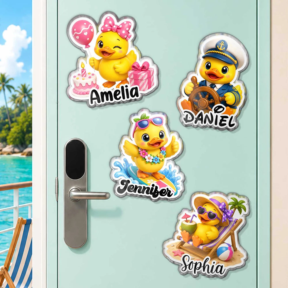 Top Market, Playful, Cruising, Family, Summer, Icon - Cruise Ducks Family Friend Trip - Personalized Acrylic Magnet