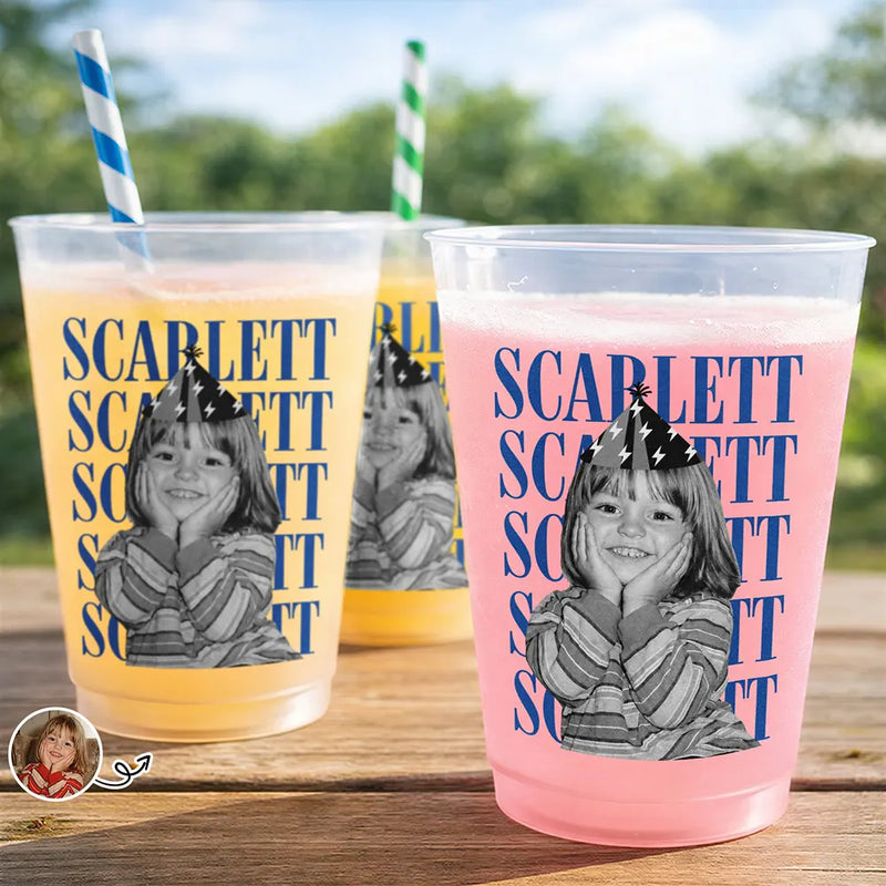 Gift For Women,Gift For Men,Happy,Gift For Yourself,Non-Eng,Photo,Humorous - Custom Photo Birthday Vintage Portrait - Personalized Frosted Cups