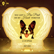 Pet Lovers,Cat Lovers,Dog Lovers,Sad,Memorial - Custom Photo Forever Loved Memorial Dog Cat - Personalized Custom Shaped Light Box