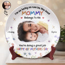 Custom Photo,New Mom,New baby,Gift For Mother,Happy - Custom Photo I'm As Lucky As I Can Be - Personalized Ceramic Plate