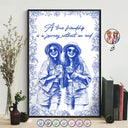 Custom Photo Pencil Sketch A True Friendship Is A Journey Without An End - Personalized Poster