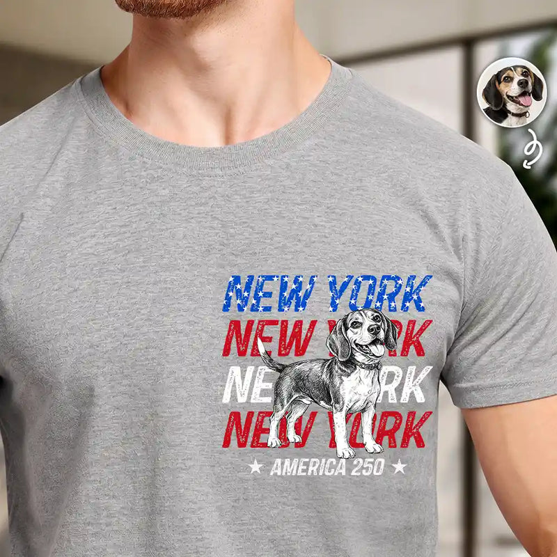 America 250th, Custom Photo, Independence Day, Art Design, Gift For Yourself, Proud, Photo - Pencil Sketch - White BG - Custom Photo Pencil Sketch Art American 250 With US States - Personalized T Shirt