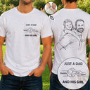 Father's Day Gifts, Custom Photo Pencil Sketch Just A Dad And His Girl - Personalized T Shirt