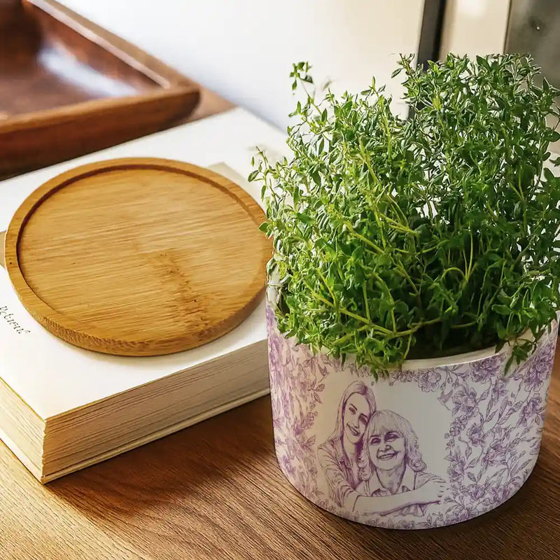 Mom - Daughters (Adult),Grandma - Grandkids,Love - Custom Photo Pencil Sketch The Only Thing Better Than Being Your Mother - Personalized Ceramic Plant Pot