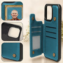 Gift For Father,Custom Photo,Art Design,Humorous,Photo - Royal Portrait - Custom Photo Royal Portrait Art Piece For Men, Dad, Grandpa - Personalized Leather Flip Wallet Phone Case
