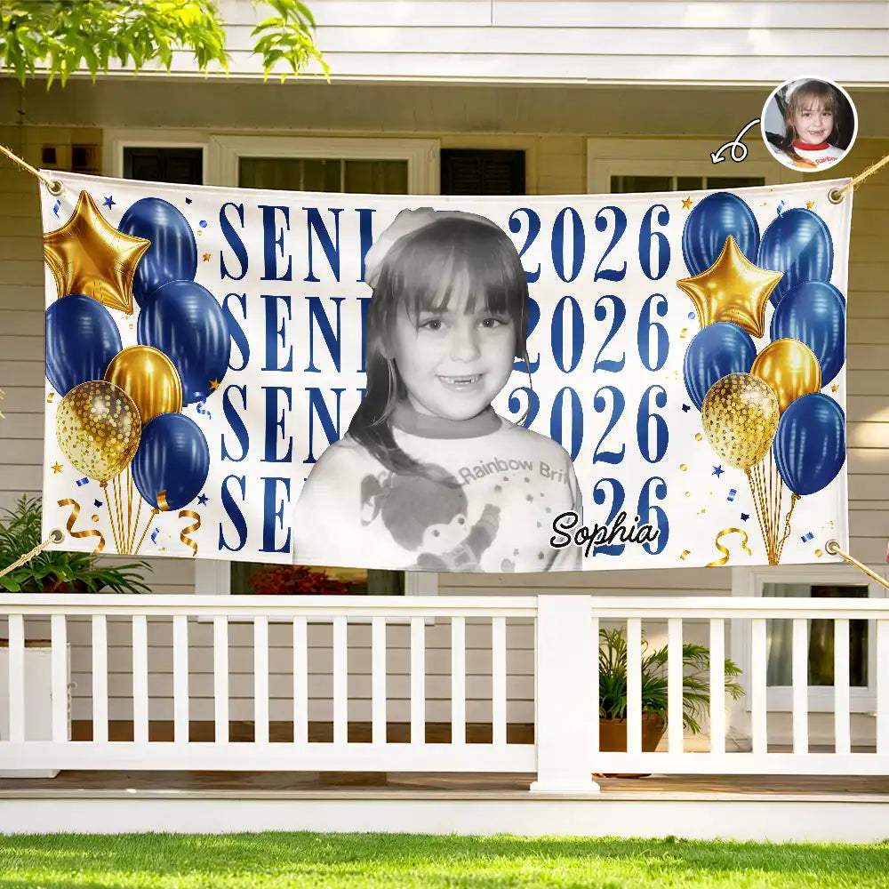 Custom Photo Senior Vintage Portrait - Personalized Horizontal Banner