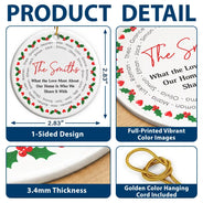 Sentimental,Christmas,Family,Text Shape - Circle - Custom Family Names Circle Together - Personalized Circle Ceramic Ornament