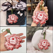 Custom Name Aesthetic Bag Accessories - Personalized Birth Flower Leather Charm