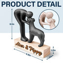 Dog Lovers,Love - Custom Name Aesthetic Hugging Pose Statue Memorial - Personalized Dog Sculpture