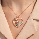Gift For Women,Gift For Yourself,Gift For Mother,Love,Happy - Custom Name And Gemstones Jewelry For Grandma Mom - Personalized Birthstone Heart Necklace