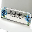 Gift For Women,Gift For Bestie,Gifts For Colleagues,Non-Eng,Gift For Yourself - Custom Name And Job Title With Birth Month Flower - Personalized Desk Name Plate