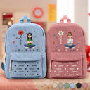 Back To School, Family, Confident, Vector - Custom Name Birth Flower Cartoon Character - Personalized Corduroy Backpack