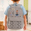 Back To School, Family, Confident, Vector - Custom Name Birth Flower Cartoon Character - Personalized Corduroy Backpack