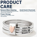Gift For Yourself,Gift For Women,Pet Lovers,Pet Mom,Dog Lovers,Dog Mom,Cat Lovers,Cat Mom,Memorial,Love - Custom Name Jelwery For Dog Moms Cat Moms - Personalized Heart Stacking Rings